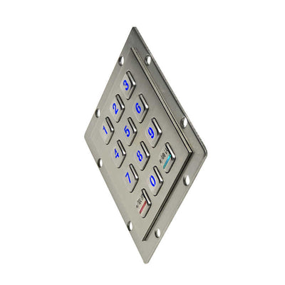 D-8208E Panel Mount Numeric Backlit Metal Keypad With 12 Illuminated Keys For Access Control System
