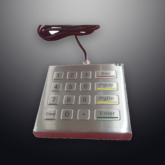 D-8201DESK 16 Keys Desktop IP65 Waterproof Industrial Metal Keypad Stainless Steel Keyboard