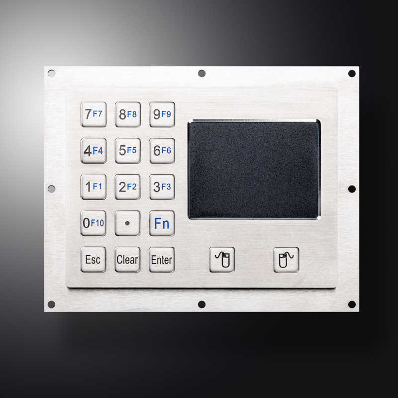 D-8405A IP65 Waterproof 15 Keys Industrial Metal Keyboard With Touchpad For Mine Ex-proof Control Box