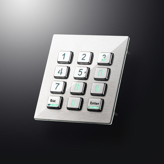 D-8208H IP65 12 Keys 3x4 Stainless Steel Metal Backlit Numeric Keypad For Industrial Telephone Access Control System