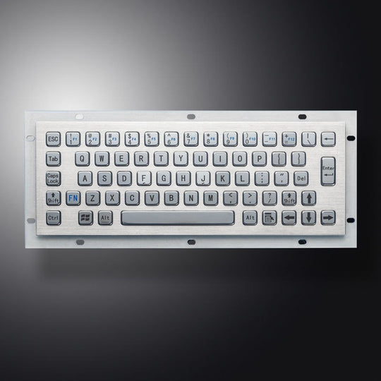 D-8673 IP67 Waterproof Rugged 65 Keys Panel Mount Stainless Steel Industrial Metal Keyboard