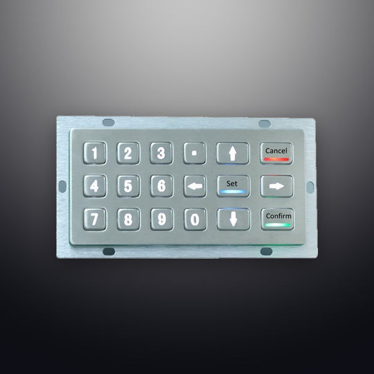 D-8206 BG Custom 18 Keys Waterproof Dustproof Vandalproof Backlit Metal Keypad Use For Self Ordering Machine