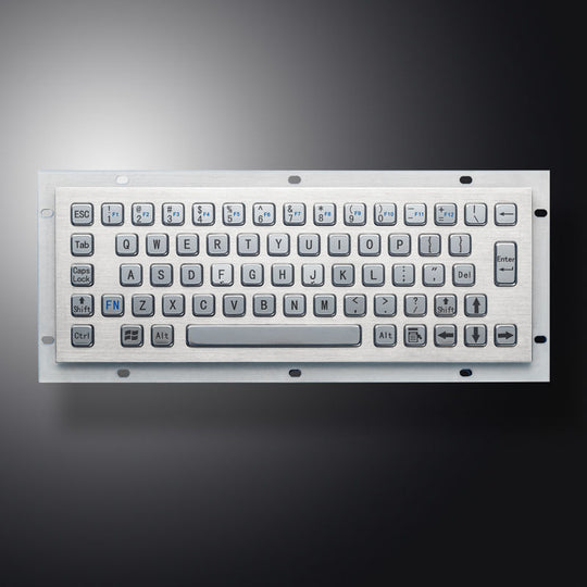 D-8673 IP67 Waterproof Rugged 65 Keys Panel Mount Stainless Steel Industrial Metal Keyboard