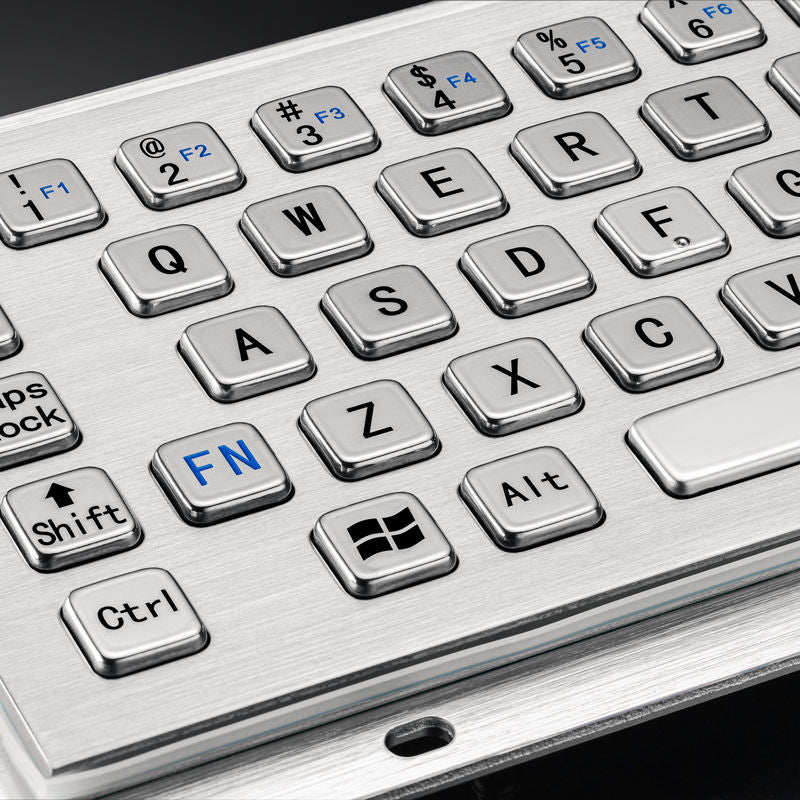 D-8601 Ruggesd 65 Keys Panel Mount Kisok CNC Ticket Vending Machine Function Keys Stainless Steel Industrial Control Metal Keyboard