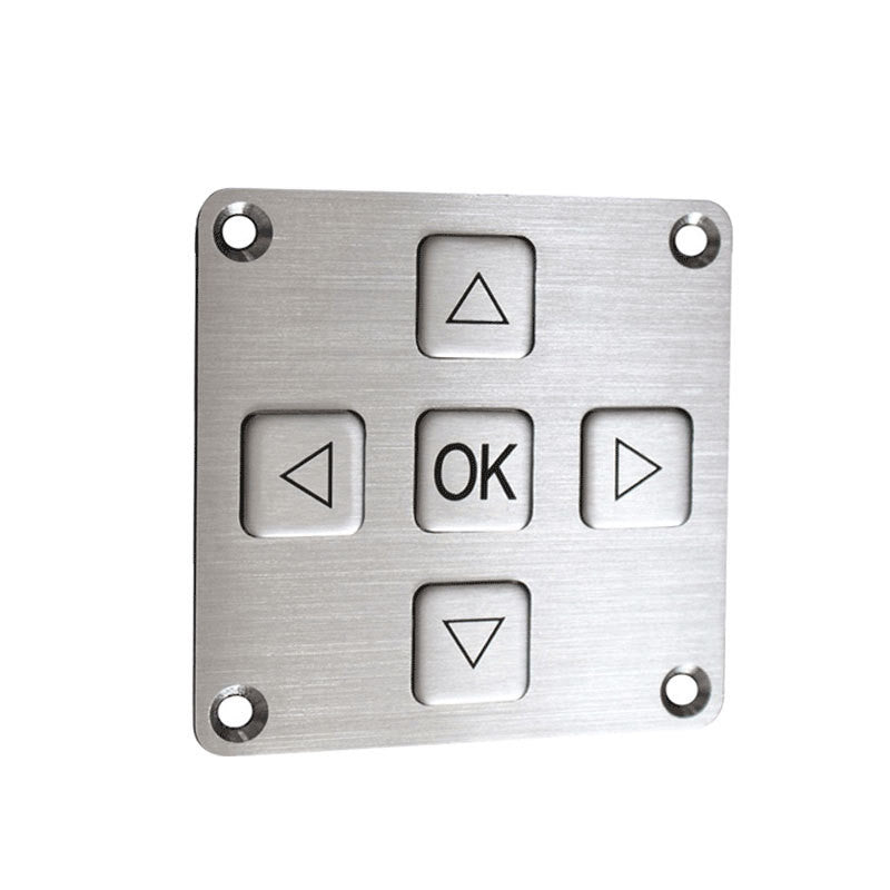D-8296 5 Keys Vandal Proof Panel Mount Metal Keypad For Industrial Control Kiosk