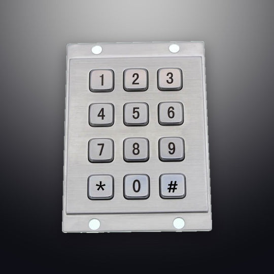 D-8208A 12 Keys 3x4 Industrial Mini Stainless Steel Kiosk Metal Numeric Keypad