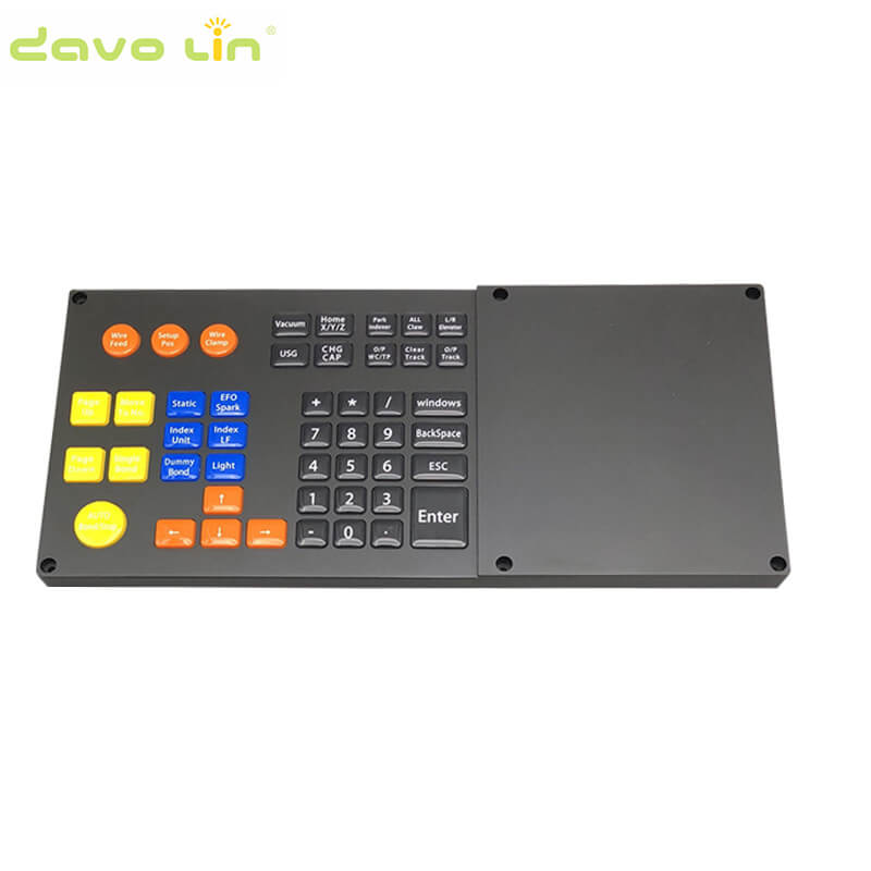 D-8922 Customized Industrial Silicone Metal Keyboard, Black Desktop Industrial Control Keyboard, Equipment Console Keyboard