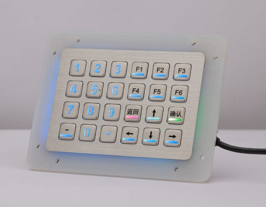 D-89138 24 Keys IP65 Waterproof Rugged Metal Keypad With Backlight, USB Interface