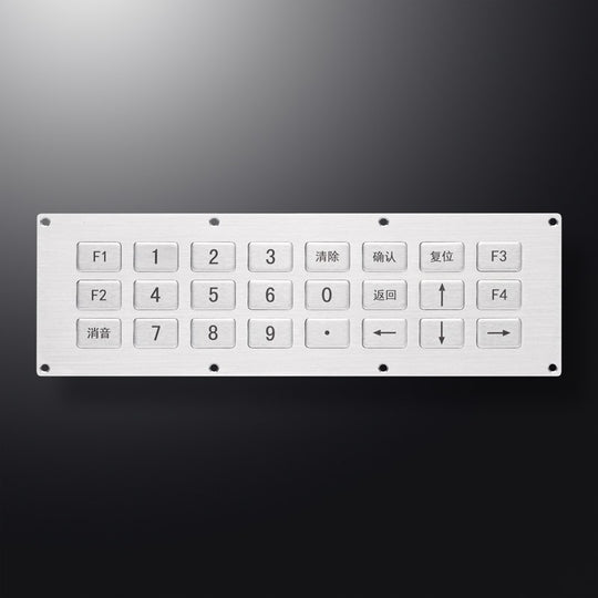 D-87135 24 Keys Panel Mount Stainless Steel Industrial Metal Keypad