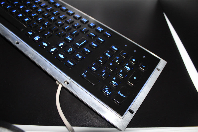 D-8625B Backlight Black Backlight Industrial Metal Keyboard With Numeric Keypad