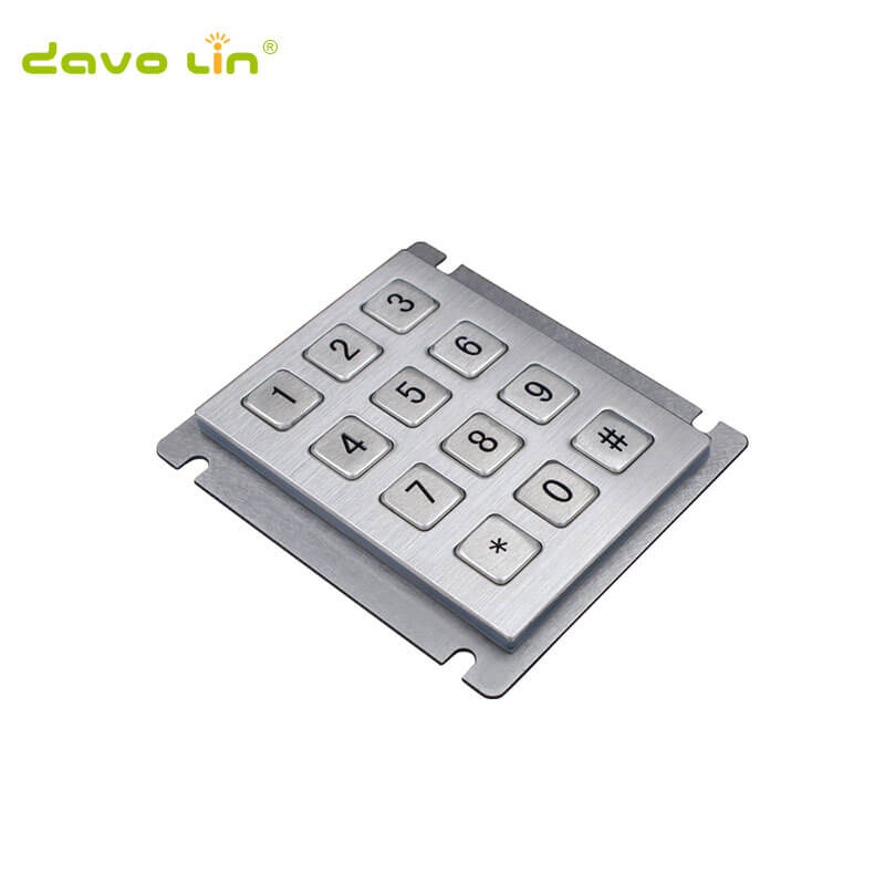 D-8208J-1 Rugged Stainless Steel 12 Keys Access Control Metal Keypad For ATM kiosk