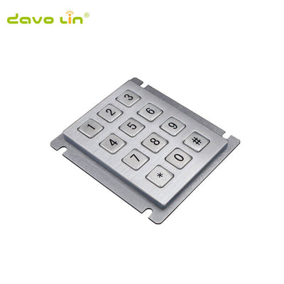 D-8208J-1 Rugged Stainless Steel 12 Keys Access Control Metal Keypad For ATM kiosk