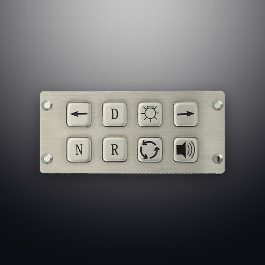 D-8226 8 Keys Industrial Front Panel Mount Stainless Steel Metal Keypads
