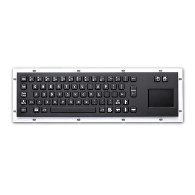 D-8607B Industrial black metal keyboard with touchpad for public information kiosk