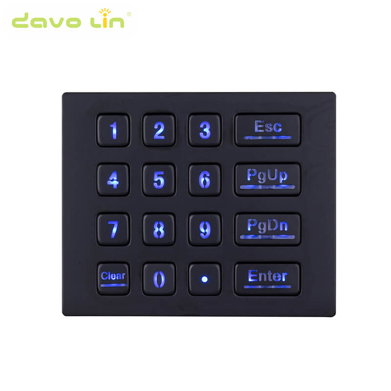 D-8281B Mini USB Wired 16 keys door access control digital metal numeric backlight keypad