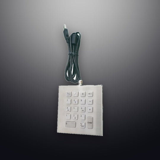 D-89201 18 Keys Desktop IP65 Compact Vandal Proof Stainless Steel Metal Numeric Keypad