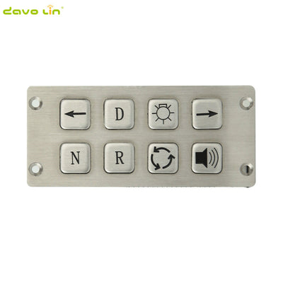D-8226 8 Keys Industrial Front Panel Mount Stainless Steel Metal Keypads