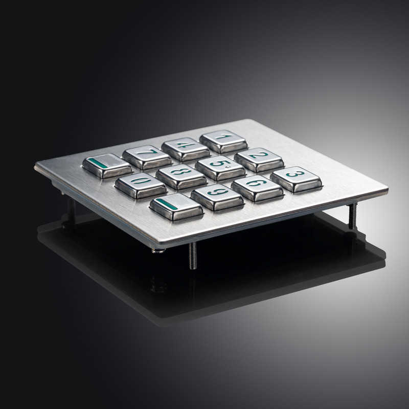 D-8208H IP65 12 Keys 3x4 Stainless Steel Metal Backlit Numeric Keypad For Industrial Telephone Access Control System