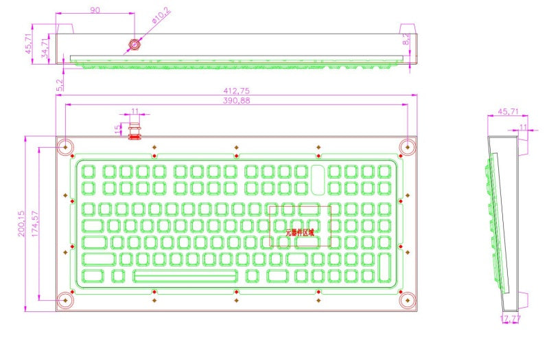 D-8633 Desktop IP66 Waterproof Backlight Durable Silicone Rubber Keyboard
