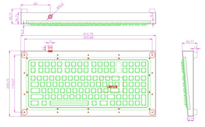 D-8633 Desktop IP66 Waterproof Backlight Durable Silicone Rubber Keyboard