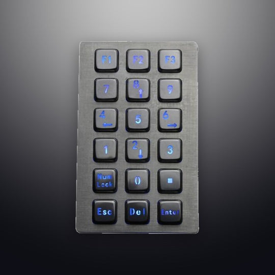 D-8292 18 Keys Rugged Vandal Proof Keyboard Backlight Metal Industrial Numeric Keypad