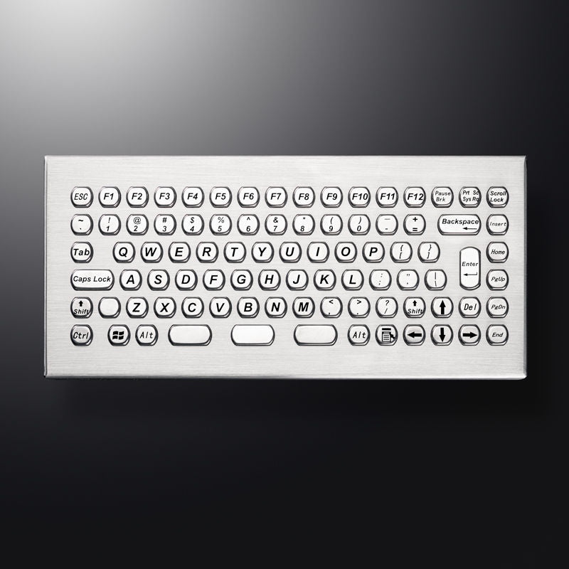 D-8609-1 DESK 84 Keys Hexagon keycap Industrial Desktop Keyboards Stainless Steel Metal PC Keyboard