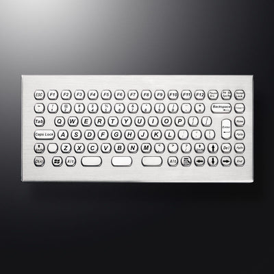 D-8609-1 DESK 84 Keys Hexagon keycap Industrial Desktop Keyboards Stainless Steel Metal PC Keyboard
