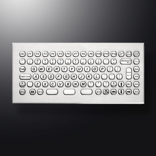 D-8609-1 DESK 84 Keys Hexagon keycap Industrial Desktop Keyboards Stainless Steel Metal PC Keyboard