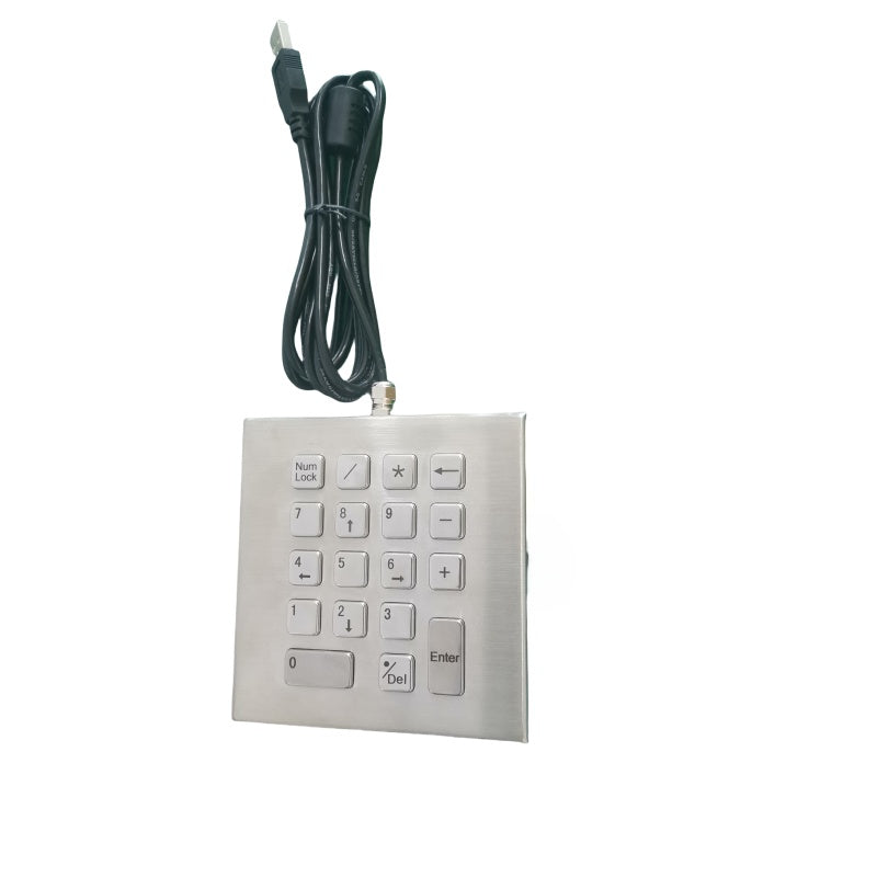 D-89201 18 Keys Desktop IP65 Compact Vandal Proof Stainless Steel Metal Numeric Keypad