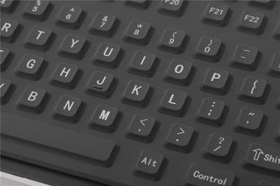 D-6210 IP66 Waterproof Backlight Durable Coating Antimicrobial Sealed Ruggedized Industrial Silicone Rubber Keyboard With Metal Base Plate