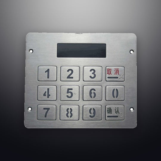 D-8221 12 keys top mount metal keypad with LCD display frame for access parking system