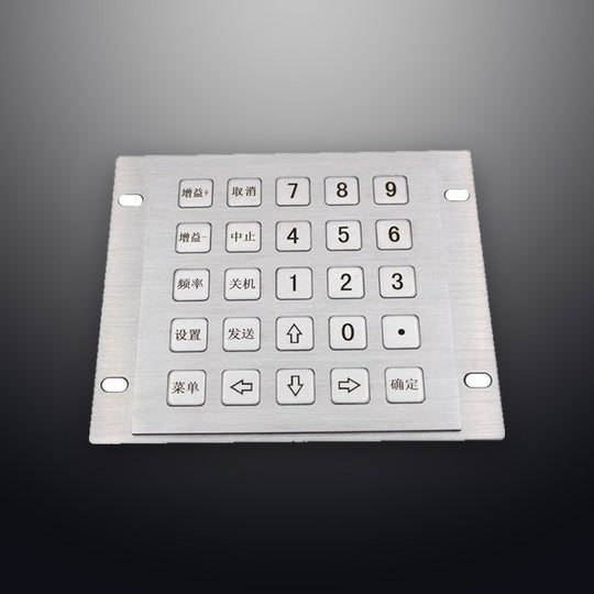 D-8268A Custom 25 Keys Industrial Keypad Stainless Steel Panel Mount Waterproof Metal Keyboard For Control Workstation System