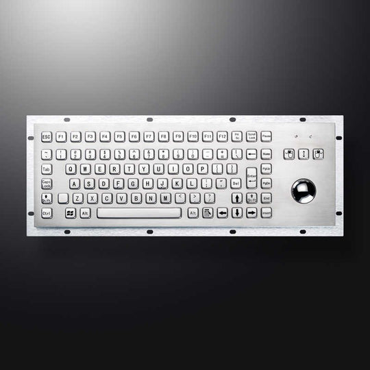D-8606G IP65 Metal Industrial Keyboards With Trackball Stainless Steel USB Rugged Keyboard For Self Service Kiosk