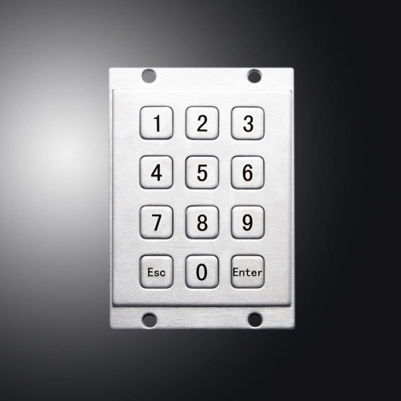 D-8208 12 Flat Keys 3x4 Metal Mini Stainless Steel Numeric Keypad