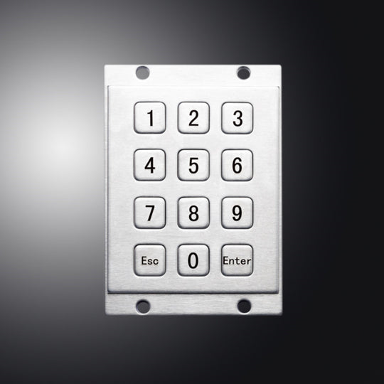 D-8208 12 Flat Keys 3x4 Metal Mini Stainless Steel Numeric Keypad