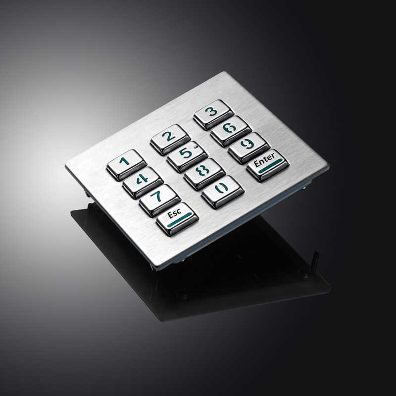 D-8208H IP65 12 Keys 3x4 Stainless Steel Metal Backlit Numeric Keypad For Industrial Telephone Access Control System