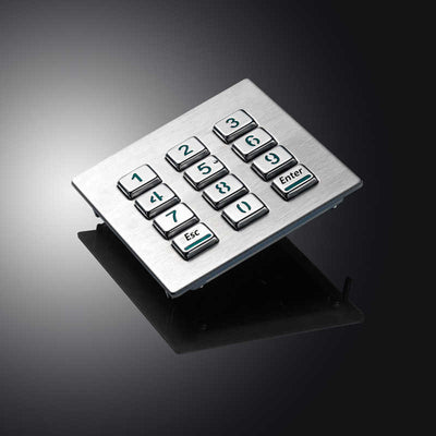 D-8208H IP65 12 Keys 3x4 Stainless Steel Metal Backlit Numeric Keypad For Industrial Telephone Access Control System