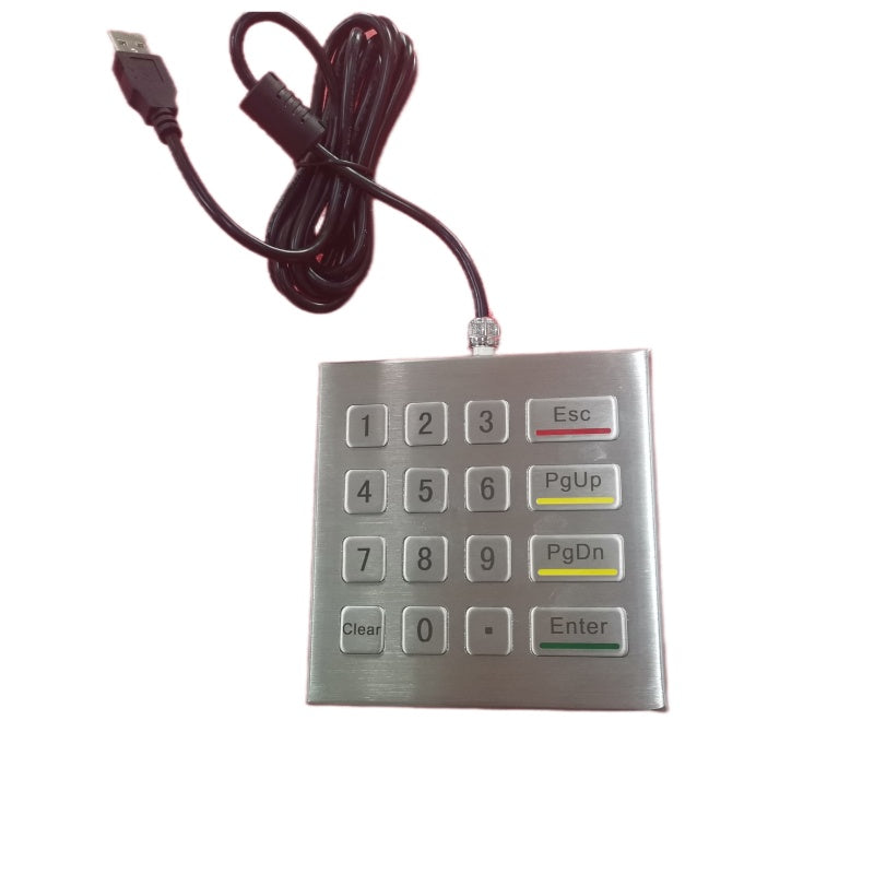 D-8201DESK 16 Keys Desktop IP65 Waterproof Industrial Metal Keypad Stainless Steel Keyboard