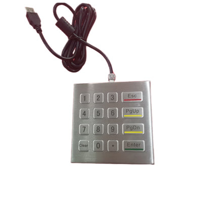 D-8201DESK 16 Keys Desktop IP65 Waterproof Industrial Metal Keypad Stainless Steel Keyboard