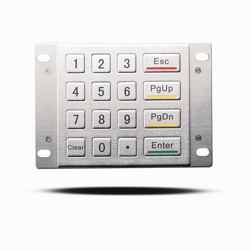 D-8204E 16 Keys Kiosk Panel Mount Vandal Proof Rugged Metal Stainless Steel Keypad