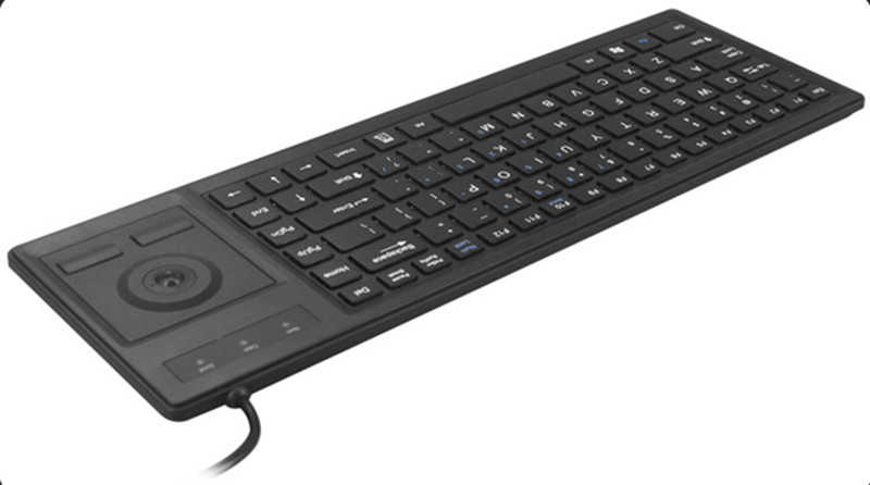 D-87B Wired USB PS2 Plastic Industrial Keyboard With Integrated Trackball Used For CNC Server Room Cabinet Kiosk