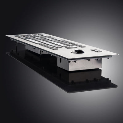 D-8615 Customized IP65 Waterproof Stainless Steel Rugged Keyboard With Trackball Suit For CNC Machine Industry