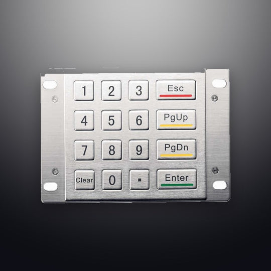 D-8204E 16 Keys Kiosk Panel Mount Vandal Proof Rugged Metal Stainless Steel Keypad