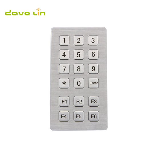 D-8909 18 Keys Rugged Vandal Proof Metal Industrial Numeric Keypad
