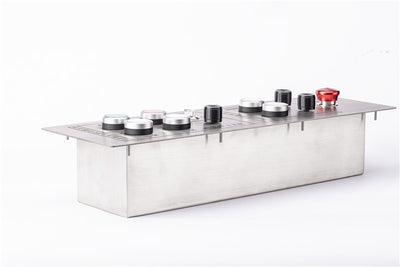 Control Panel With Emergency Stop, Start And Knobs, Illuminated Switches
