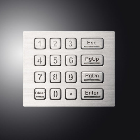 D-8281 16 Keys Industrial Vandal Proof IP65 Waterproof LED Backlight 4 x 4 USB Numeric Metal Keypad