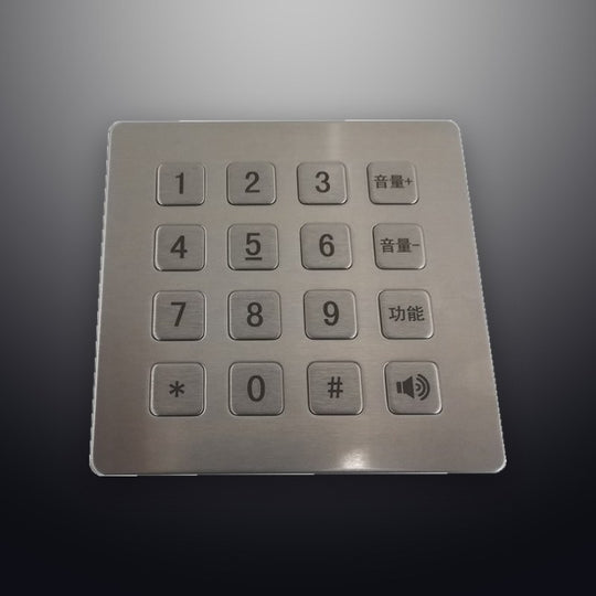 16 Keys IP65 Waterproof Metal Keypad, Matrix Interface, Model D-8972
