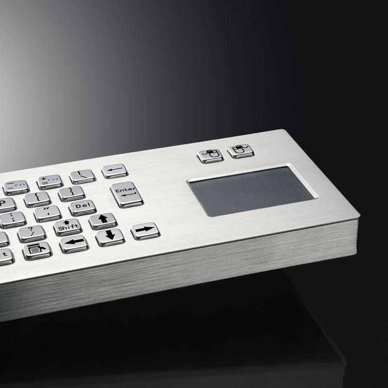 D-8608 Desk Compact Desktop Style Stainless Steel Keyboard with Integrated Touchpad