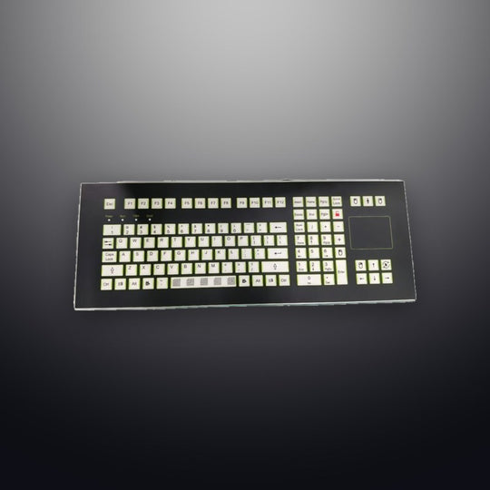 D-1605C IP68 Sealed 109-Key Embedded Membrane Metal Keyboard with Touchpad For Pharmaceutical & Chemical Industries
