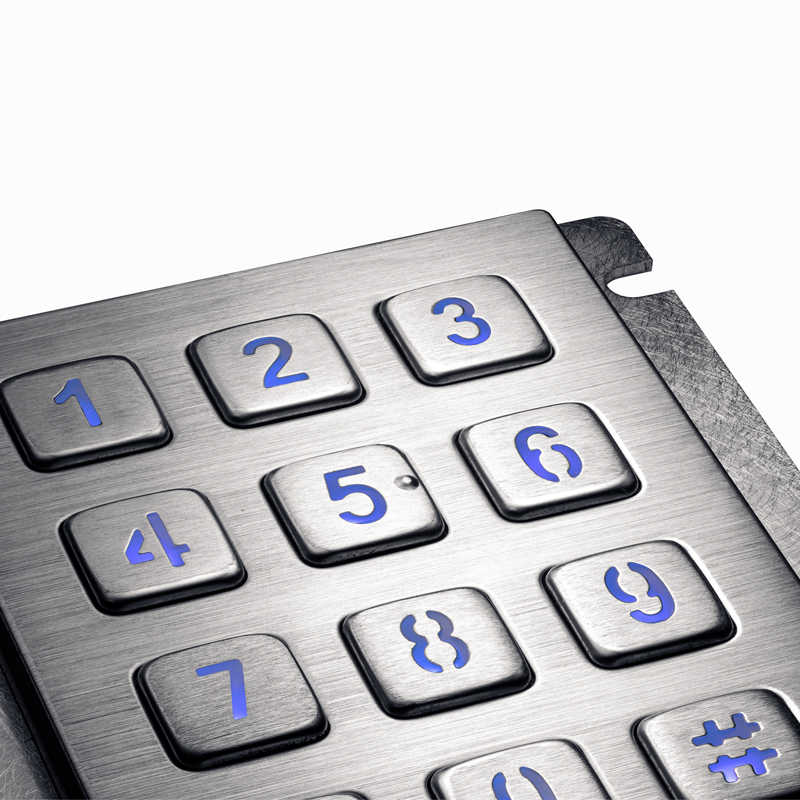 D-8208J-1-Backlight Outdoor 12 Keys 3X4 Industrial LED Backlit Metal Numeric Keypad For ATM Kiosk Access Control